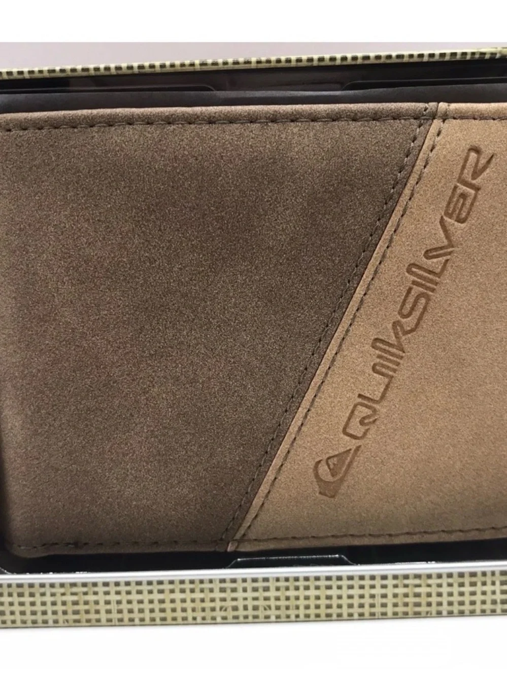 Quiksilver Men's Two-Tone Brown Suede Card Holder